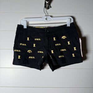 NWT Iowa Hawkeye Shorts Black Chino Embroidered Preppy College Classics Sz 5